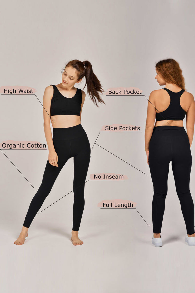New Mate the Label Women's Leggings Red XS Organic Cotton Stretch Midi  Workout | eBay
